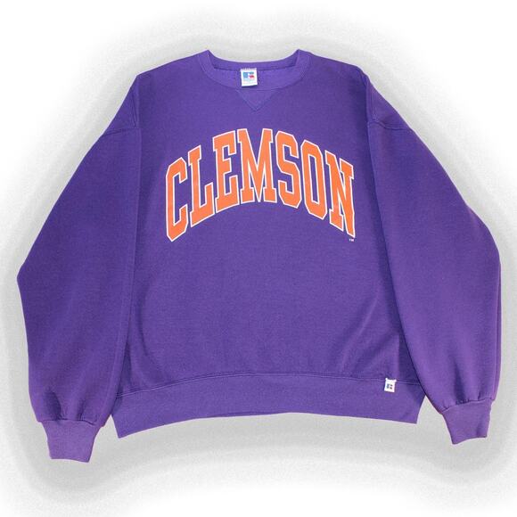 True Vintage 80's Purple Clemson College Sweatshirt - Picture 1 of 7